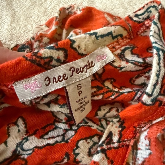 Free People “Say The Word” Long Sleeve Top | Red Combo | Size S - Picture 4 of 6